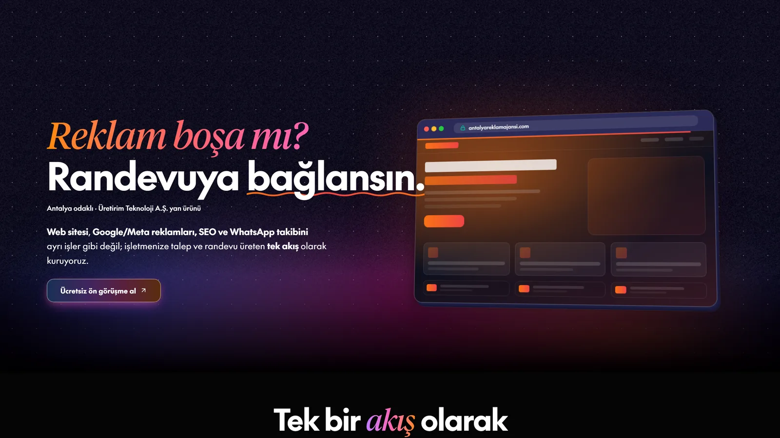 Antalya Reklam Ajansı web sitesi önizlemesi